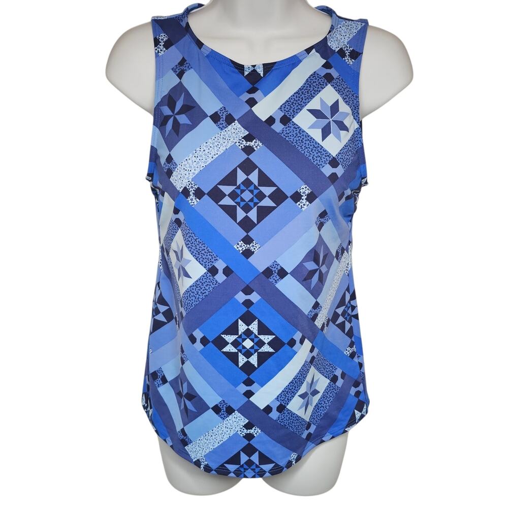 Lands' End Women's High Neck UPF 50 Sun Protection Modest Tankini Swimsuit Top 4